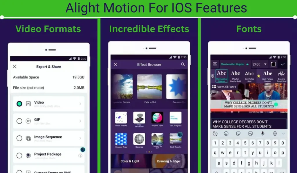 Aligth motion mod apk for ios Features